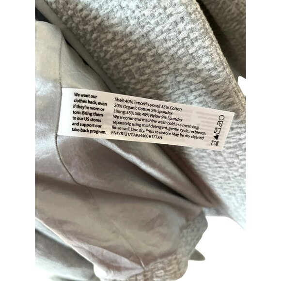 Eileen Fisher Open Front Jacket Blazer‎ Size XS Organic cotton Blend White Gray - Picture 3 of 6